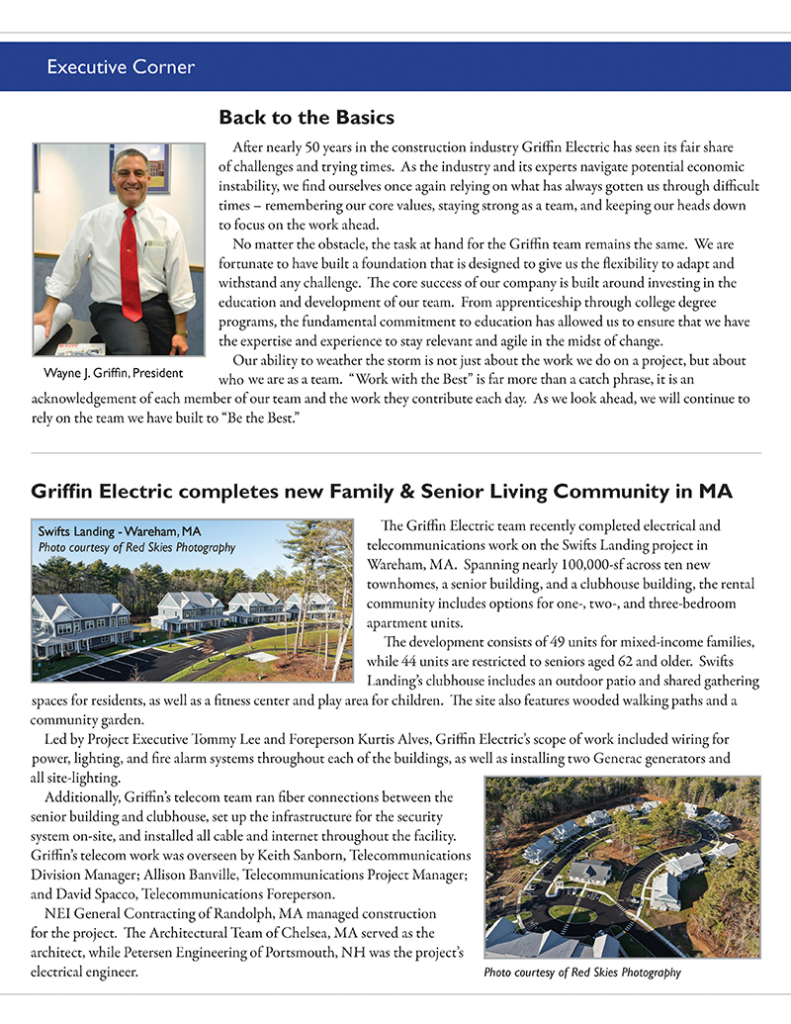 Historical photo of Griffis Electric Company with early 20th-century electric horn and company members.